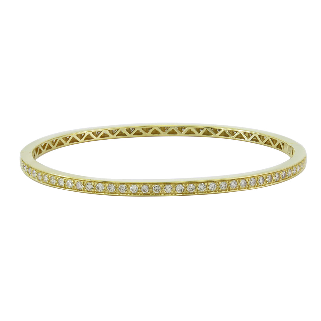 18KT Yellow Gold Bangle Bracelet with 1.38ctw diamonds, I-SI...