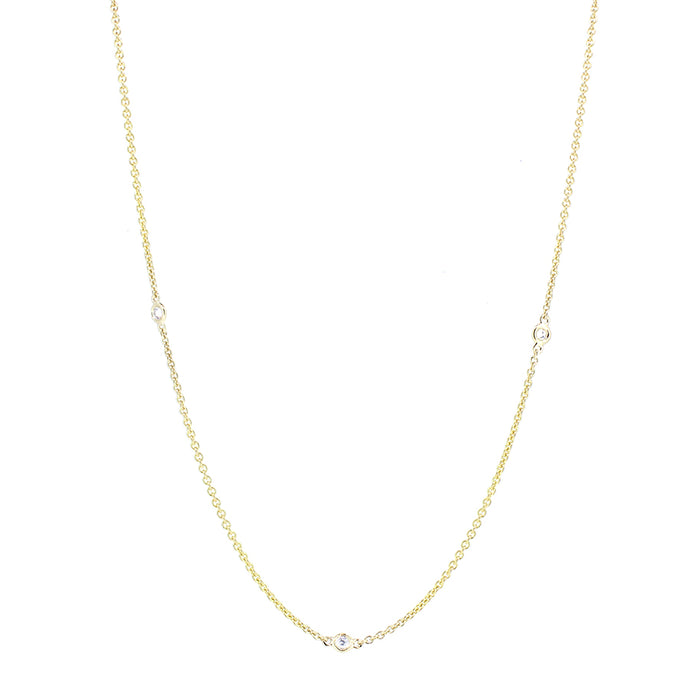 14KT yellow gold diamonds by the yard chain with 0.17ctw rou...