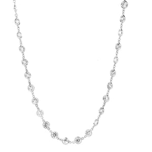 14KT white gold diamonds by the yard necklace with 7.90ctw r...