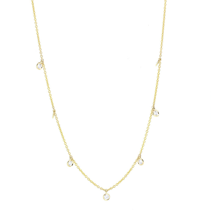 14KT yellow gold diamonds by the yard chain with 0.47ctw rou...