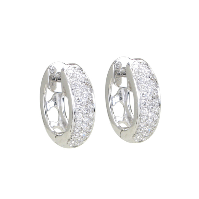 18KT White Gold Hoop Earrings with 0.26ctw diamonds, H/I-SI ...