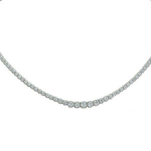 18KT White Gold Graduated Tennis Necklace with 3.02ctw diamo...