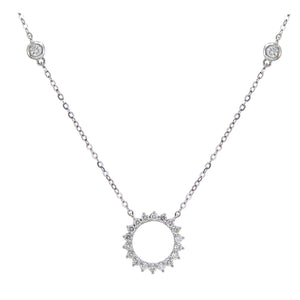 18KT White Gold Circle Tennis Necklace with 0.40ctw diamonds...