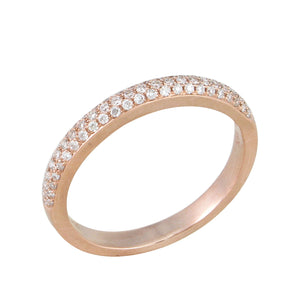 18KT rose gold pave set band with 0.23ctw round diamonds, H/...