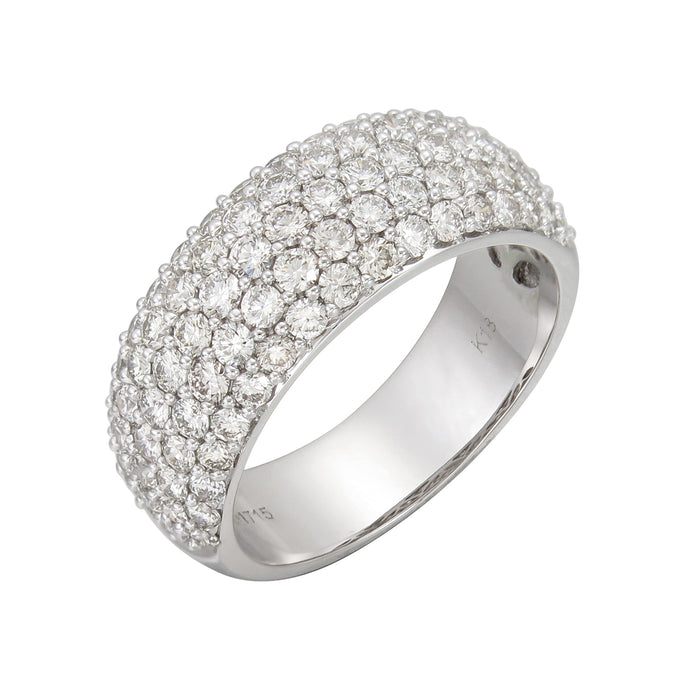 18KT white gold pave set band with 1.75ctw round diamonds, H...