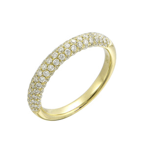 18KT yellow gold pave set band with 0.66ctw round diamonds, ...