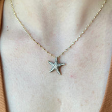 Load image into Gallery viewer, 18KT yellow gold starfish pendant with 0.57ctw champagne dia...
