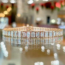 Load image into Gallery viewer, 18KT Rose Gold Emerald Cut Tennis Bracelet with 13.03ctw dia...
