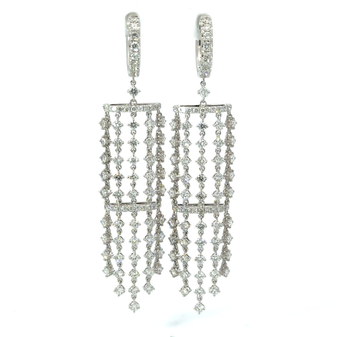 18KT White Gold Chandelier Earrings with 6.10ctw diamonds, G...