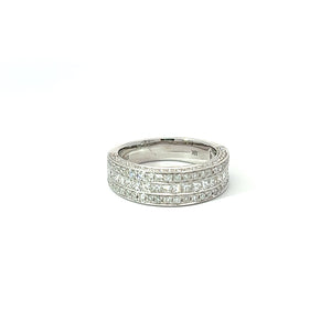 18KT White Gold Princess Cut and Round Band with 1.40ctw dia...