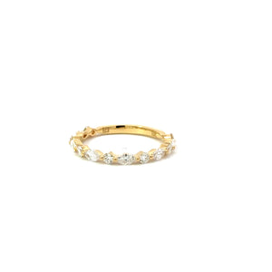 18KT Yellow Gold Alternating Round/Marquise Band with 0.70ct...