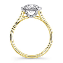 Load image into Gallery viewer, 14KT Y/W Gold Cushion Halo Engagement Ring with 0.17ctw diam...
