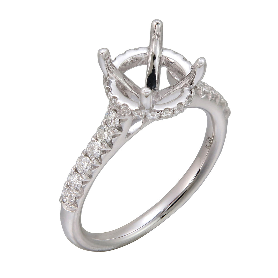 18KT White Gold Under-halo Ring with 0.39ctw diamonds, I-SI ...