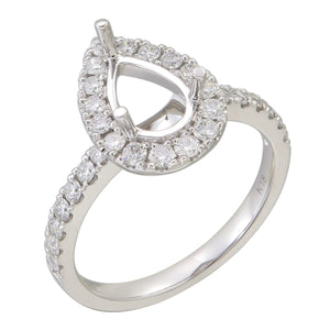 18KT White Gold Pear Halo Ring with 0.56ctw diamonds, I-SI (...