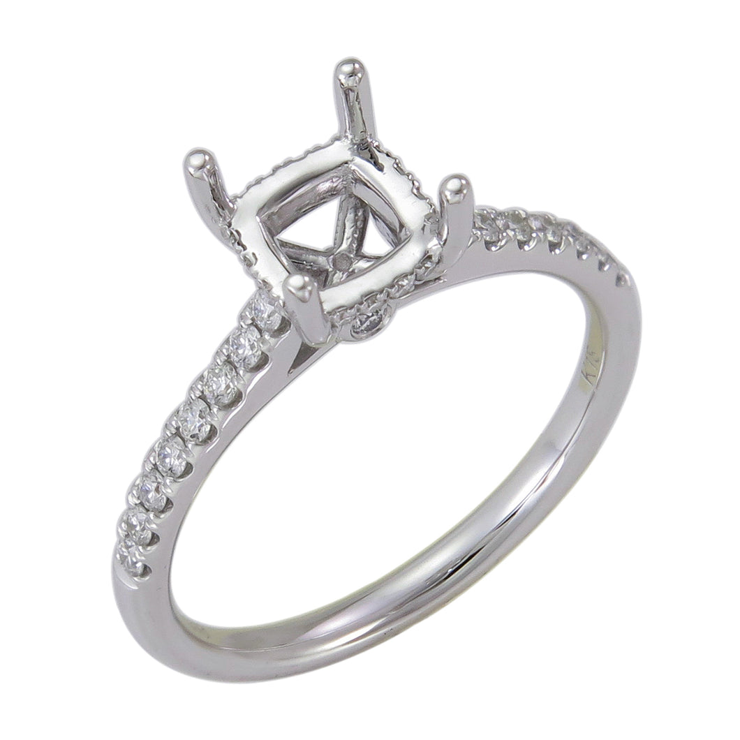 18KT White Gold Under-halo Ring with 0.25ctw diamonds, I-SI ...
