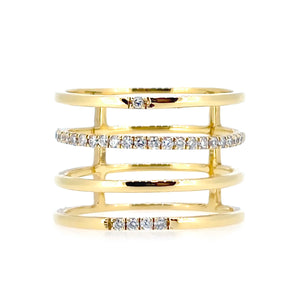 18KT yellow gold ring with 0.15ctw round diamonds, G/H-VS (2...