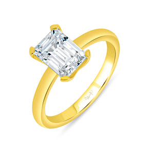 18KT Yellow Gold Emerald Cut Solitaire Engagement Ring