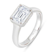 Load image into Gallery viewer, 18KT white gold engagement ring with 0.10ctw round diamonds,...
