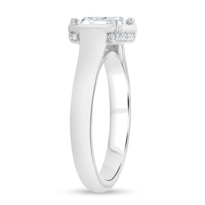 18KT white gold engagement ring with 0.10ctw round diamonds,...