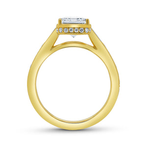 18KT yellow gold engagement ring with 0.32ctw round and 0.23...