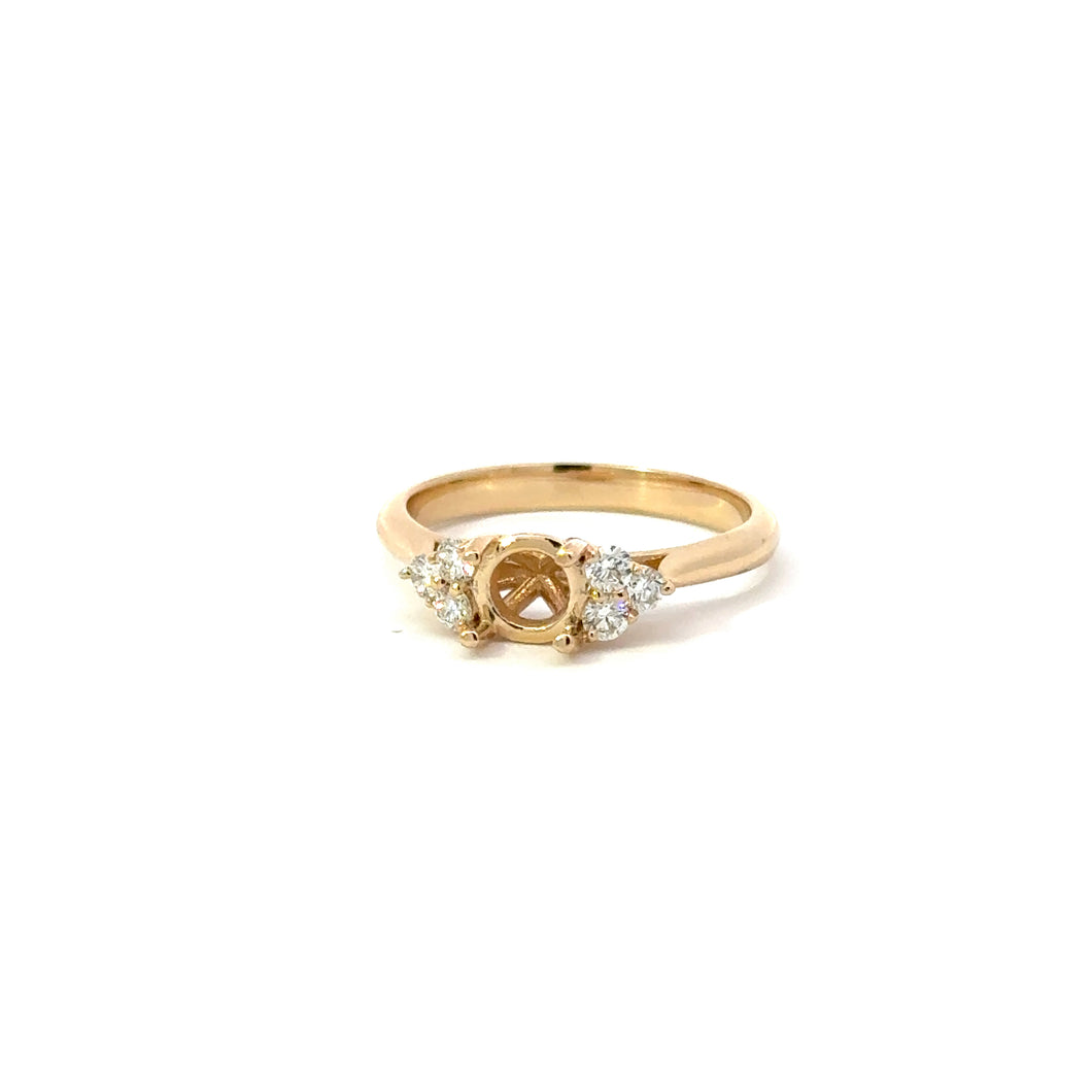 14KT yellow gold engagement ring with 0.24ctw round diamonds...