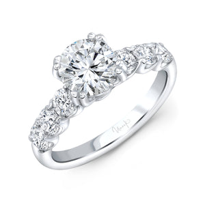 18KT White Gold  Engagement Ring with 0.90ctw diamonds, G/H-...