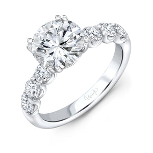 14KT White Gold  Engagement Ring with 0.82ctw diamonds, G/H-...