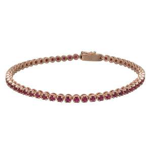 18KT Rose Gold Round 4-Prong Bracelet with 2.37ctw Ruby (51 ...