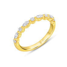 Load image into Gallery viewer, 18KT yellow gold band with 0.43ctw alternating round and mar...
