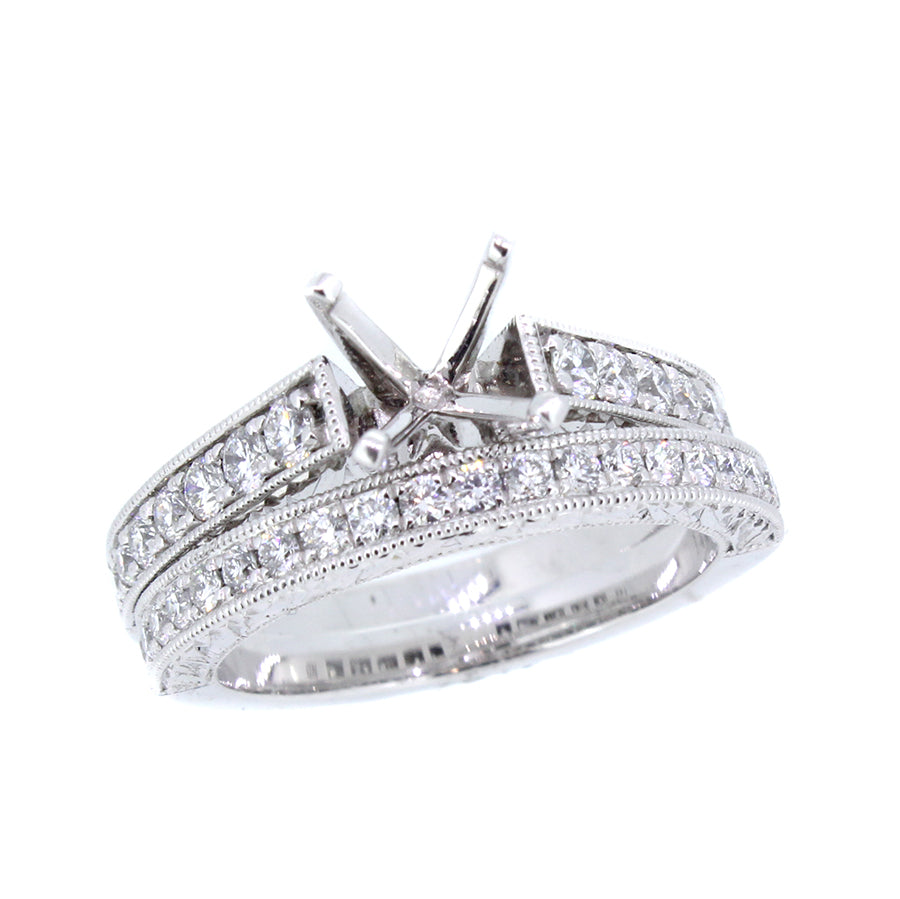 14KT white gold band with 0.29ctw round diamonds, G/H-VS2/SI...