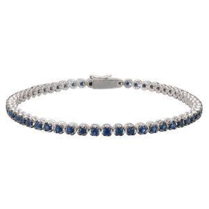18KT White Gold Round 4-Prong Bracelet with 2.47ctw Sapphire...