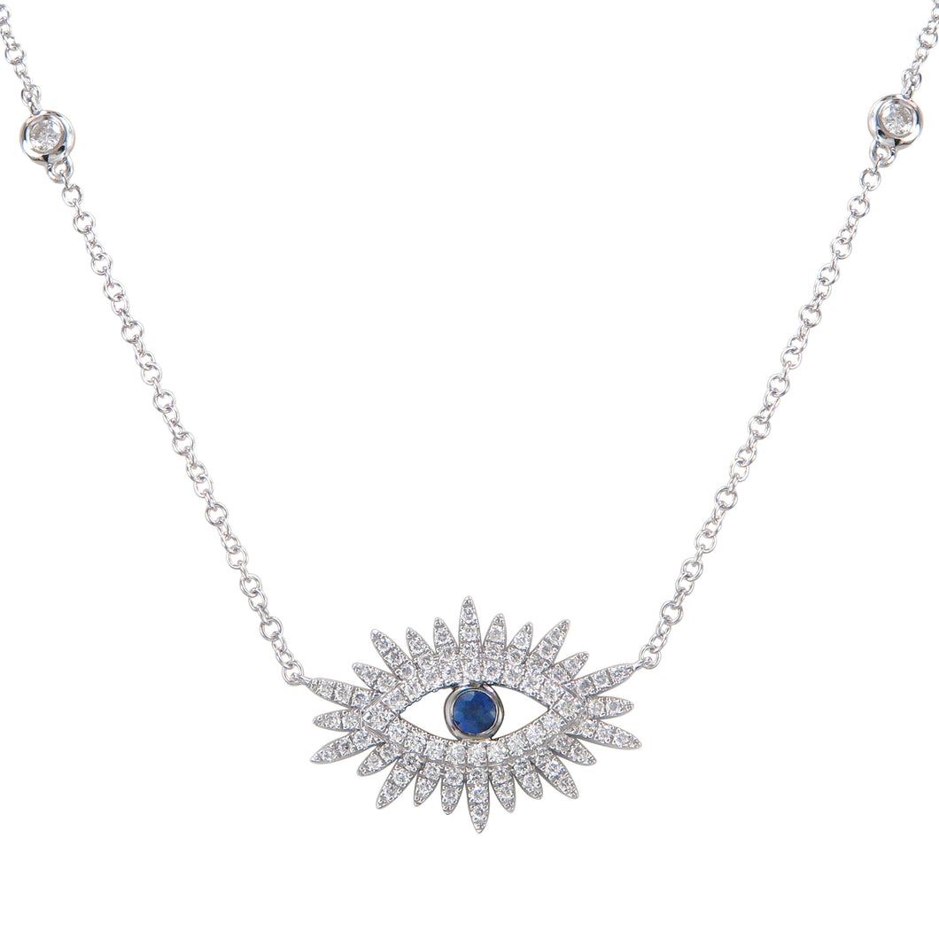 18KT white gold necklace with 0.45ctw round diamonds, H/I-SI...