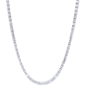 18KT white gold tennis necklace with 10.41ctw oval diamonds,...