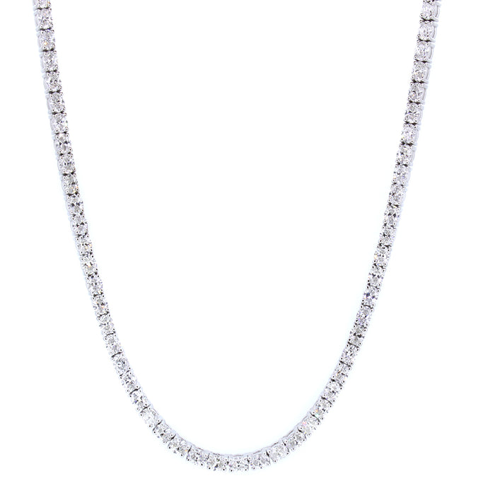 18KT white gold tennis necklace with 10.41ctw oval diamonds,...
