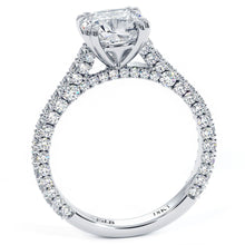Load image into Gallery viewer, 18KT White Gold Pave Cathedral Engagement Ring with 1.05ctw ...
