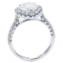 Load image into Gallery viewer, 18KT White Gold Pear Halo Engagement Ring with 0.85ctw diamo...

