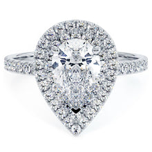 Load image into Gallery viewer, 18KT White Gold Pear Double Halo Engagement Ring with 0.70ct...
