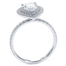 Load image into Gallery viewer, 18KT White Gold Pear Double Halo Engagement Ring with 0.70ct...
