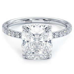 18KT White Gold Cushion Engagement Ring with 0.45ctw diamond...